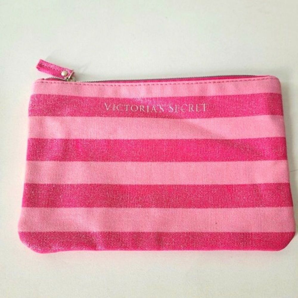 Victoria's Secret striped Makeup bag